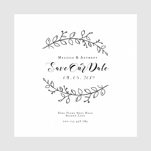 Vector vintage wedding card