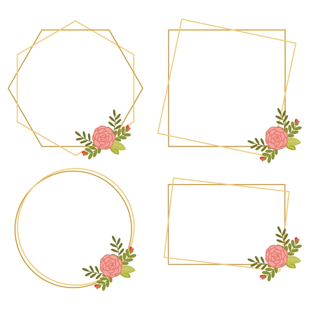 Vintage Wedding Geometric floral frames Collections