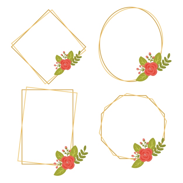 Vintage Wedding Geometric floral frames Collections