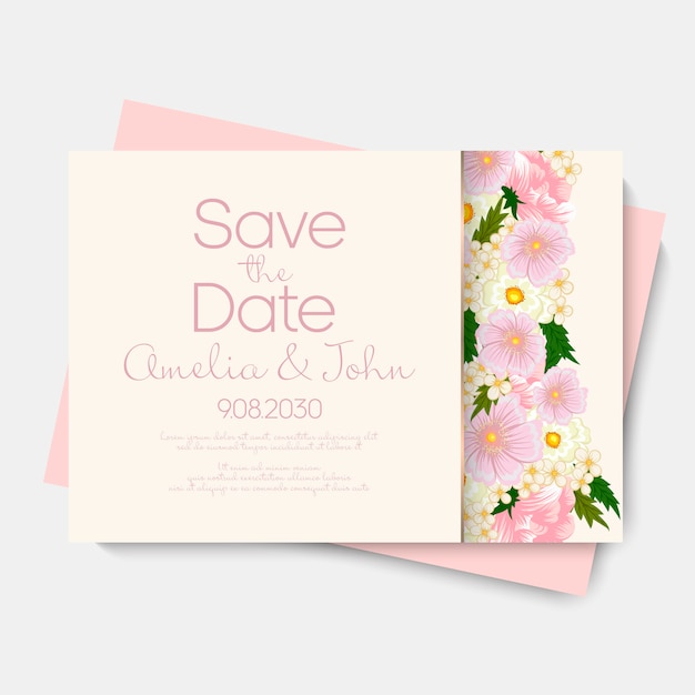 Vintage wedding invitation template