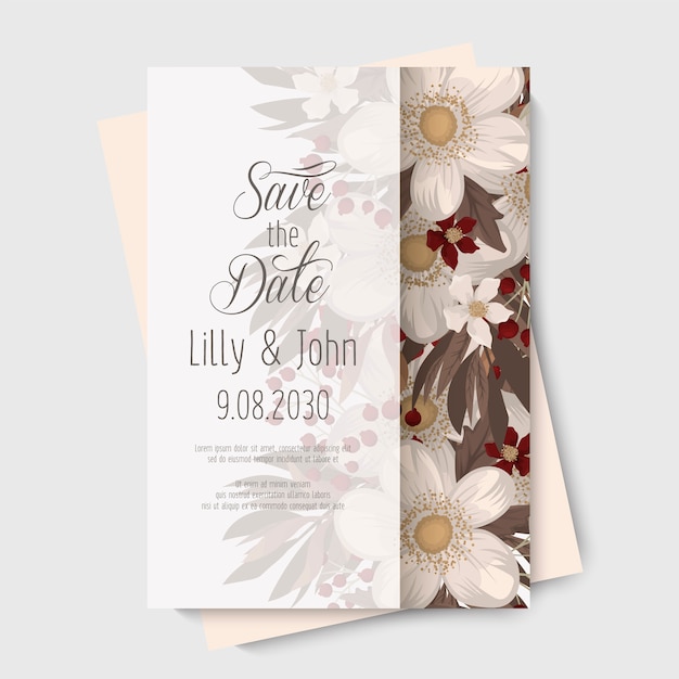 Vintage wedding invitation template