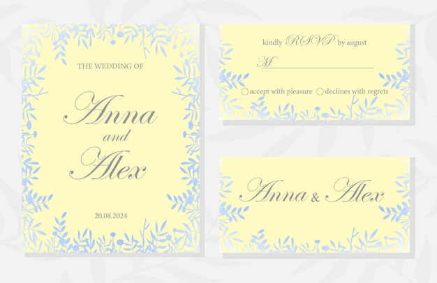 Vintage wedding invitation template