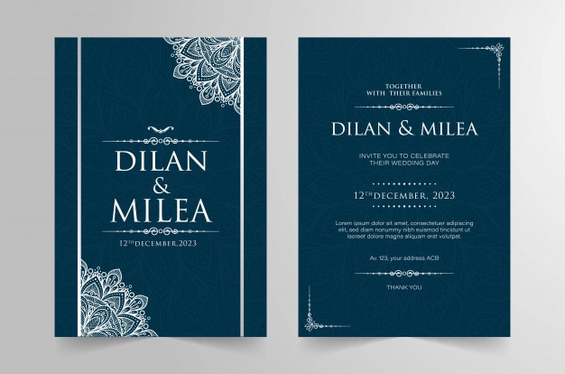 Vector vintage wedding invitation with mandala