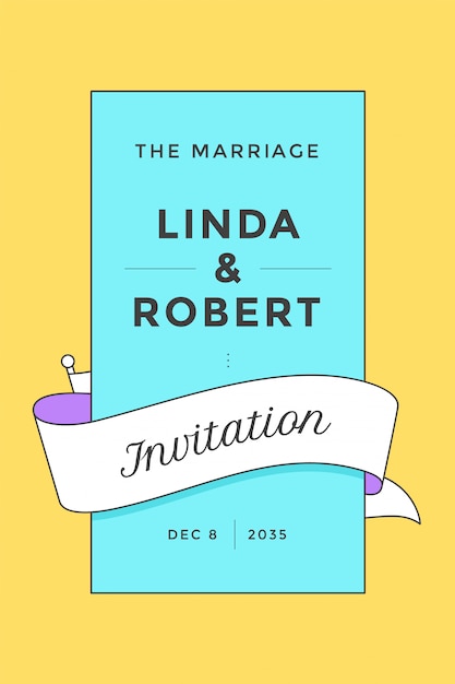 Vector vintage wedding invitation