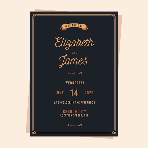 vintage wedding invitation