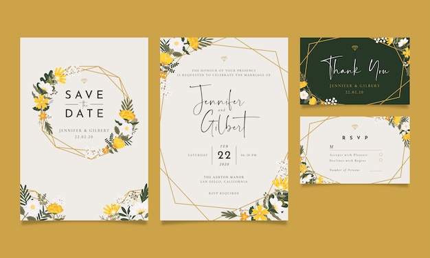 Vector vintage wedding invitation