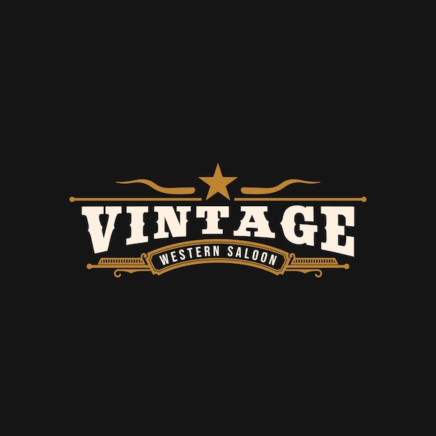 Vector vintage western logo sjabloonontwerp