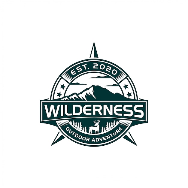 vintage wild nature deer label and logo template