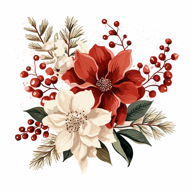 Vector vintage winterbloemen