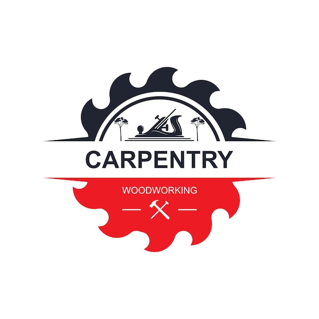 Vector vintage wood carpentry logo vector