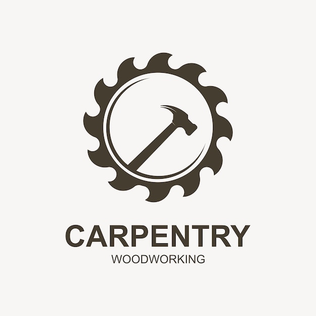 Vector vintage wood carpentry logo vector