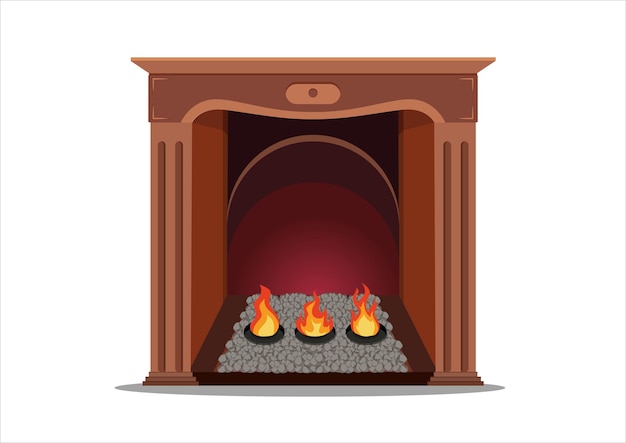 ヴィンテージの木製暖炉のベクトル図