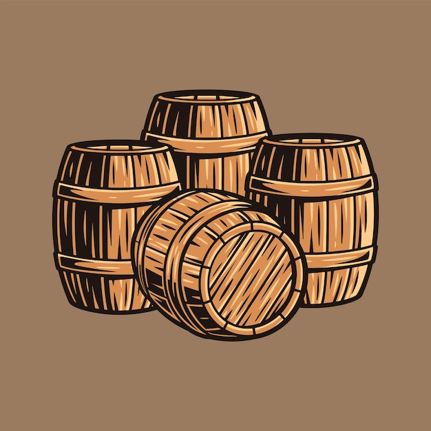 Vintage Wooden Barrels