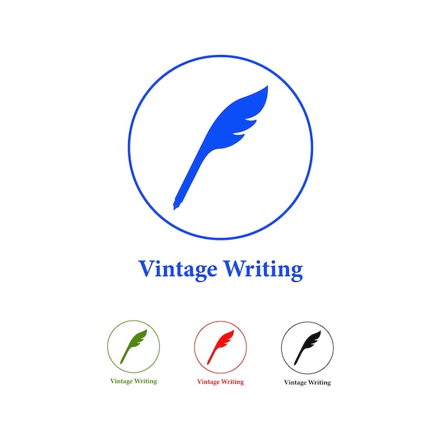 vintage writing icon and logo design