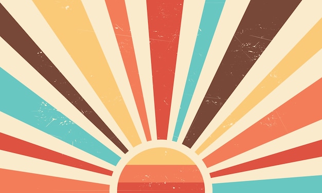 Vector vintage zon retro banner achtergrond.