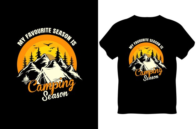 Vector vintagecampingtshirtdesign