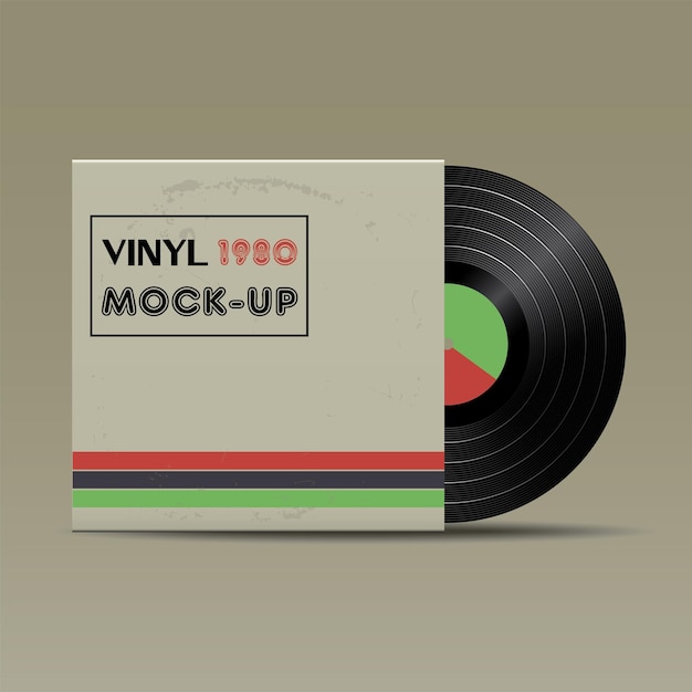 Vector vinyl disc cover mockup vector