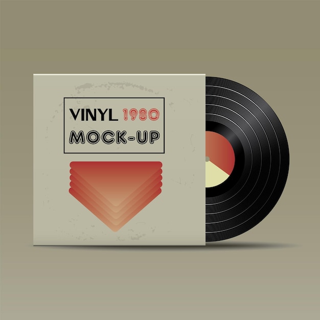 Vector vinyl disc cover mockup vector