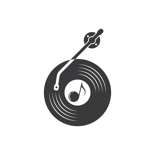 Vinyl disc music vector icon illustration design template