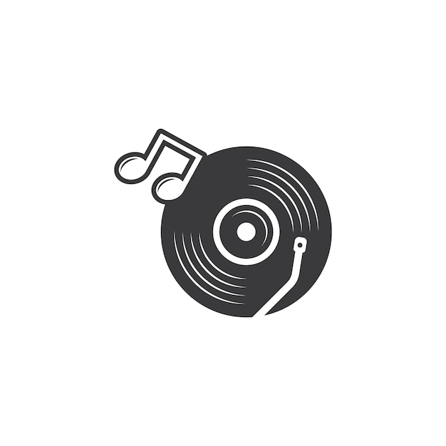 Vinyl disc music vector icon illustration design template