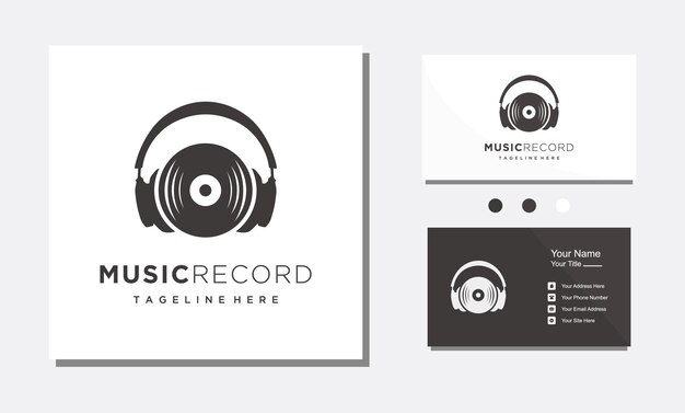 Vinyl Dj Music Cd Disc Logo Design Icon Vector