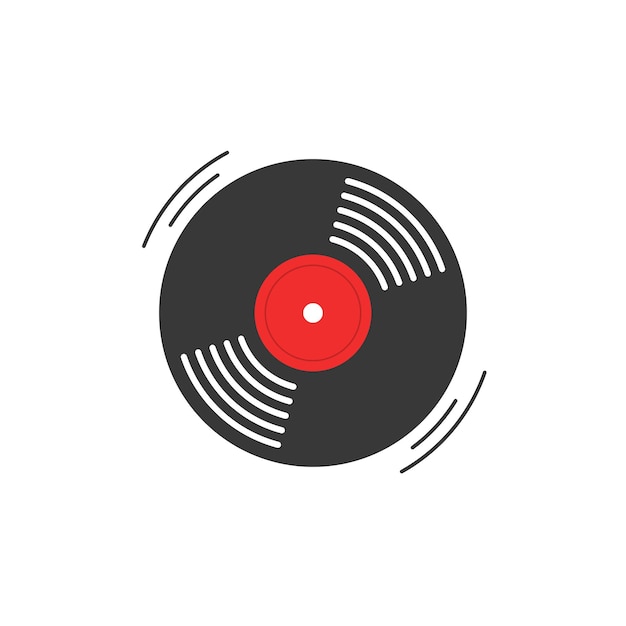 Vinyl lp record disc vector icon for gramophone rotating