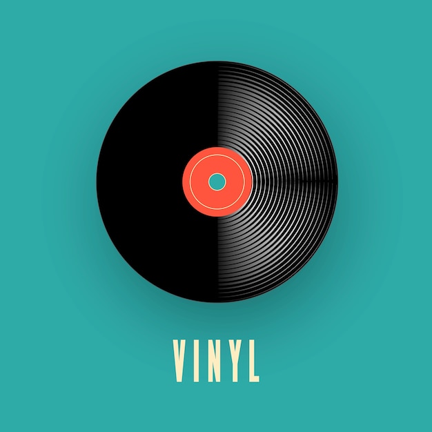 Vinyl muziekrecord. oude vintage grammofoonplaat. illustratie