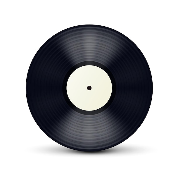 Vinyl plate disc Realistic vinyl record Vector illustration