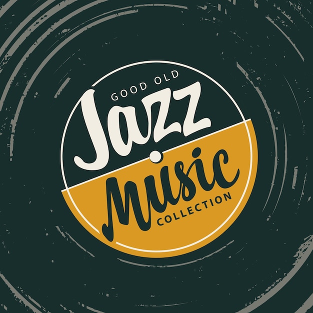 Vector vinyl record banner for jazz music