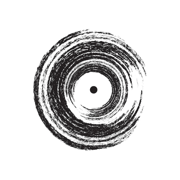 Vinyl record grunge hand drawn design in vector format