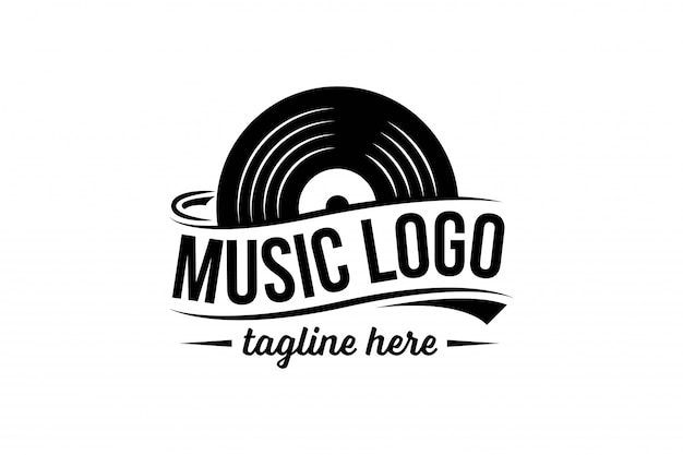 Vettore modello di logo del disco in vinile