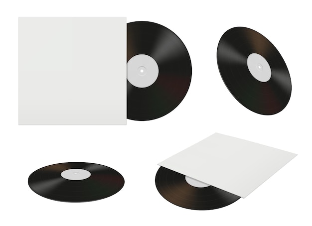 Vinyl record Mockup of retro music stuff dj album cover decent vector vinyl in realistic style isolated