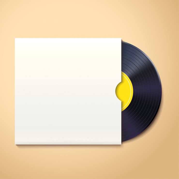 Vector vinyl record with shadow