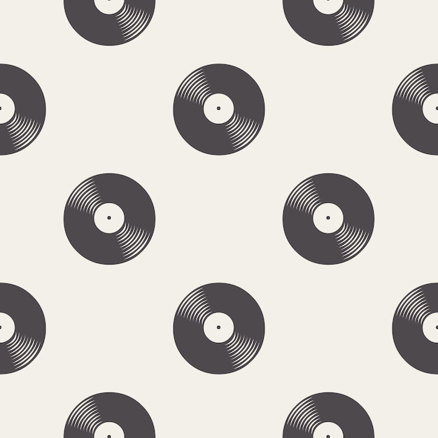 Vinyl records pattern, music illustration. creative and luxury cover