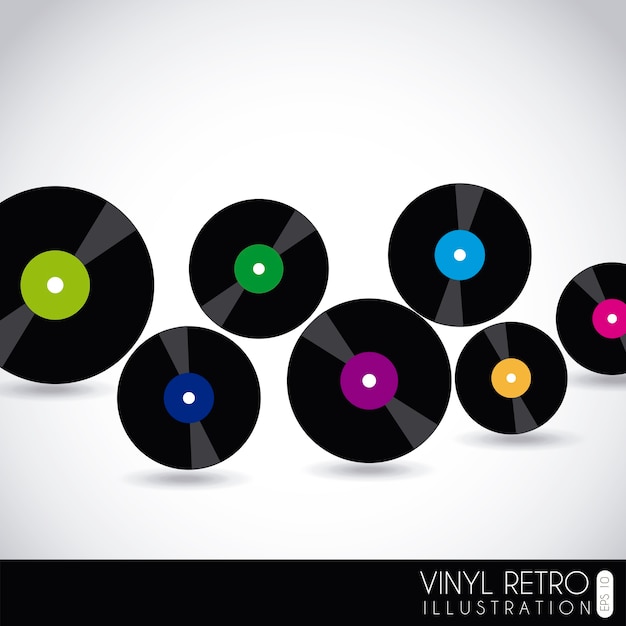 Vinyl retro over gray background vector illustration