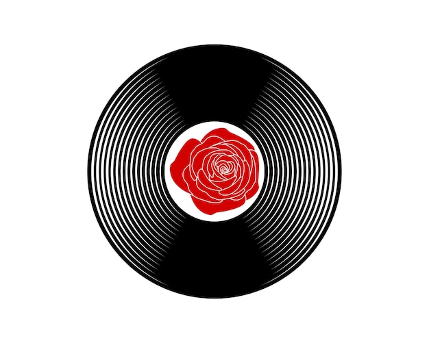 Vinyl with rose flower inside