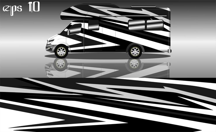 Vector vinyl wrap caravan interior