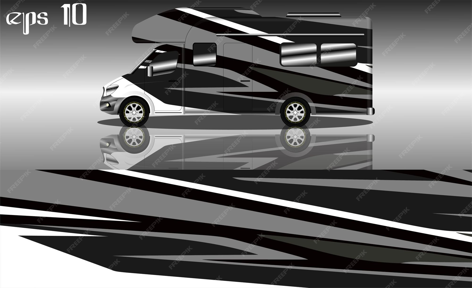 Premium Vector Vinyl wrap caravan interior