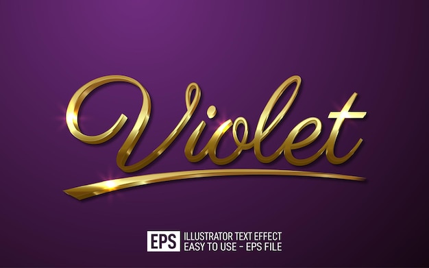 Violet 3d text editable style effect template