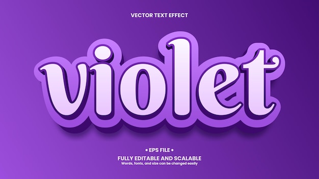 Violet 3D Text Effect. Black and gold text effect template with 3d style use for title, headline, logo and business brand