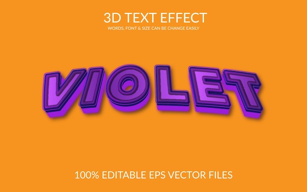 Modello viola effetto testo vettoriale 3d eps