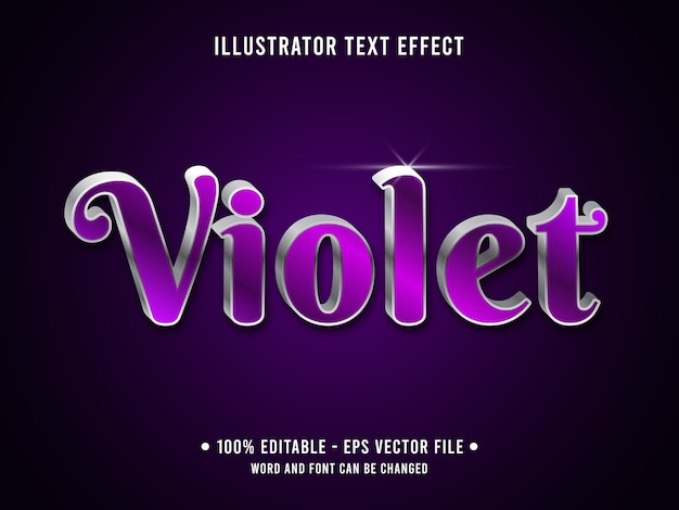 Vector violet bewerkbaar teksteffect moderne stijl met paarse kleurovergang