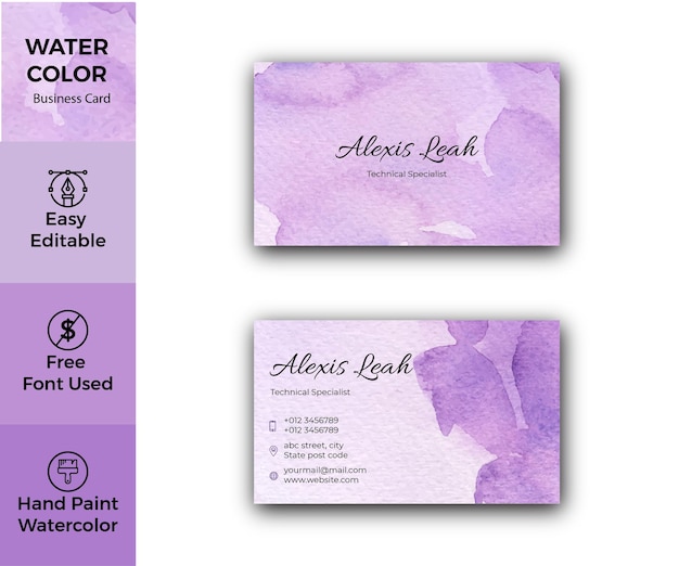 Violet business card design