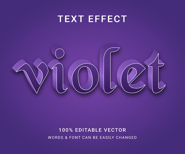 Vector violet editable text effect