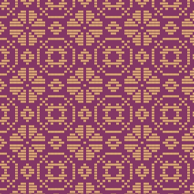 Violet en bruin bloemen songket patroon