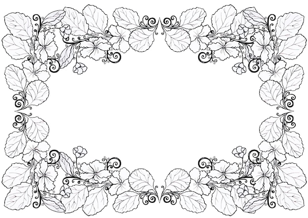 Vector violet flowers pattern frame