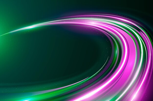 Vector violet and green speed neon lights background