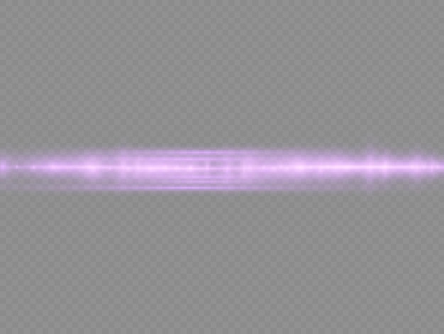 Violet light rays flash horizontal lens flares speed laser beams glow purple line motion flare glare