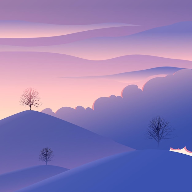 Violet natural landscape background