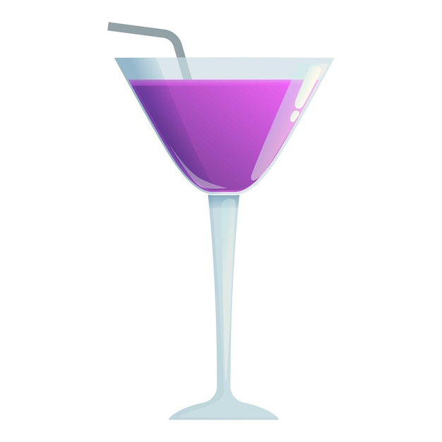 Violet party cocktail icon cartone animato vettore bevanda alcolica